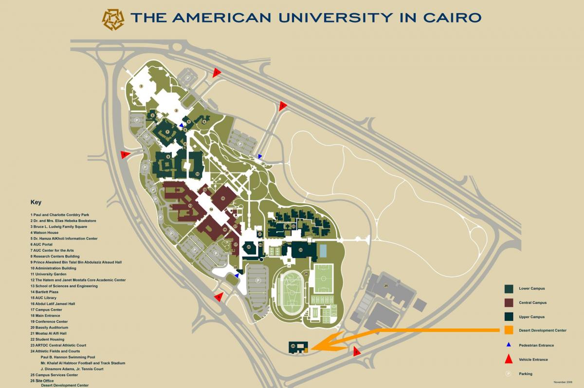 Mapa de les auc nou caire campus