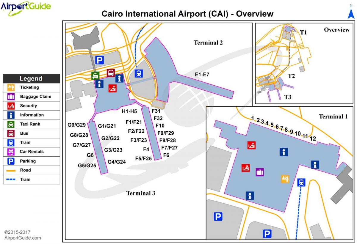 l'aeroport internacional del caire mapa