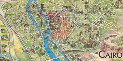 Mapa de punts d'interès turístic a el caire egipte